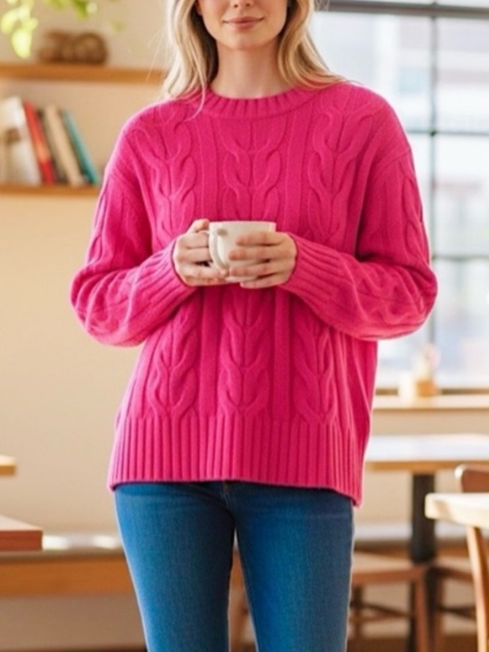 Banana Republic 100% Fine Merino Wool Cable Knit Sweater